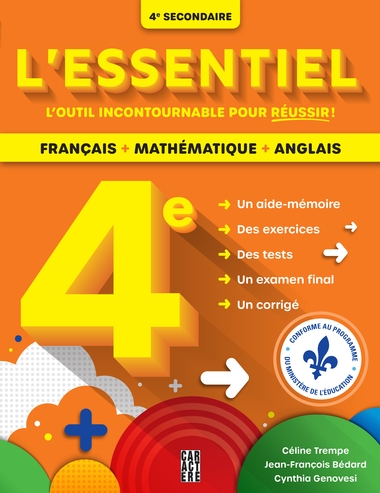 4e secondaire : français, mathématique, anglais N. éd. - COLLECTIF