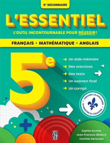 5e secondaire : français, mathématique, anglais N. éd. - COLLECTIF