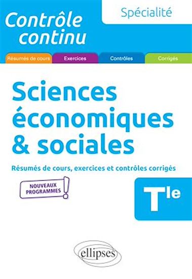 Spécialité Sciences économiques et sociales - Terminale - Nouveaux programmes - DOMINIQUE SZCZESNY (COORD.)