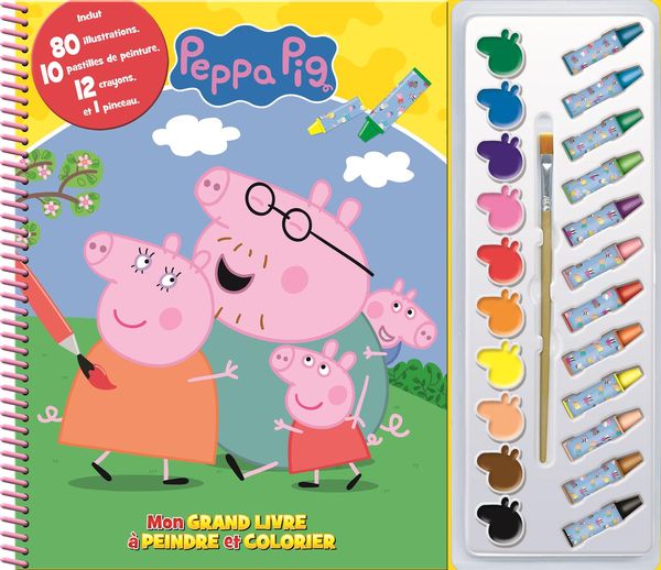 Peppa Pig : mon grand livre à peindre et colorier - COLLECTIF