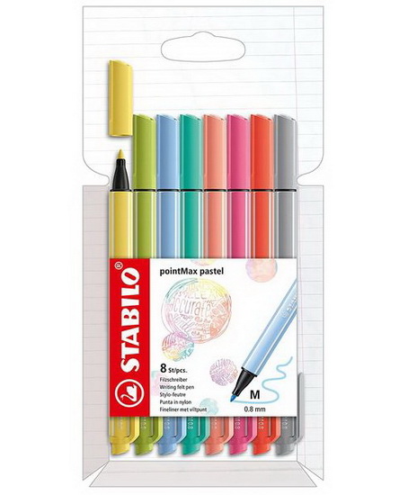 Ens. 8 feutres Stabilo Pastel Pointmax
