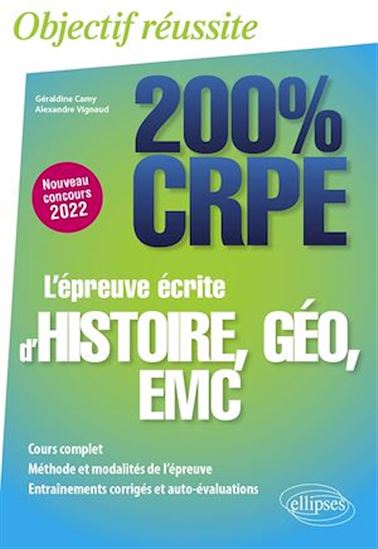 L'épreuve écrite d'histoire, géographie, EMC - CRPE Nouveau concours 2022 - GÉRALDINE CAMY - ALEXANDRE VIGNAUD