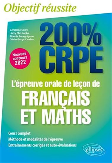 L'épreuve orale de leçon de français et mathématiques - SIDONIE BOURGUIGNON - GÉRALDINE CAMY - C