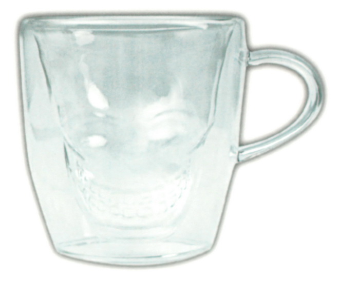 Ens. 2 tasses double paroi tête de mort 250 ml