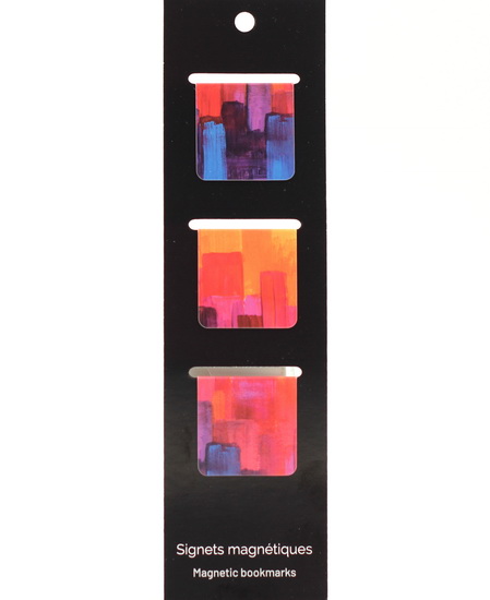 Ens. 3 signets carrés Traits de peinture colorés