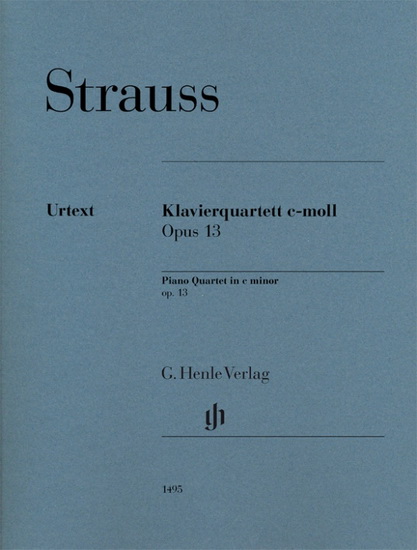 Piano Quartet In C Minor (Violon, Alto, Violoncelle & Piano) - RICHARD STRAUSS