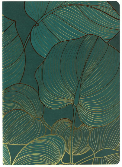 Grand cahier ligné Feuilles dorées