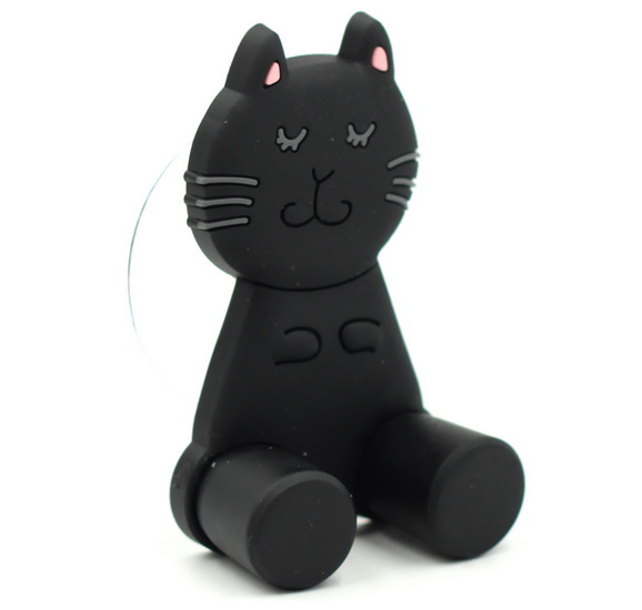 Support brosse à dents pour miroir Chat noir
