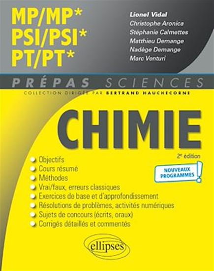 Chimie MP/MP* PSI/PSI* PT/PT*- Programme 2022 - LIONEL VIDAL (COORD.)