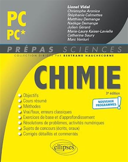 Chimie PC/PC* - Programme 2022 - LIONEL VIDAL (COORD.)