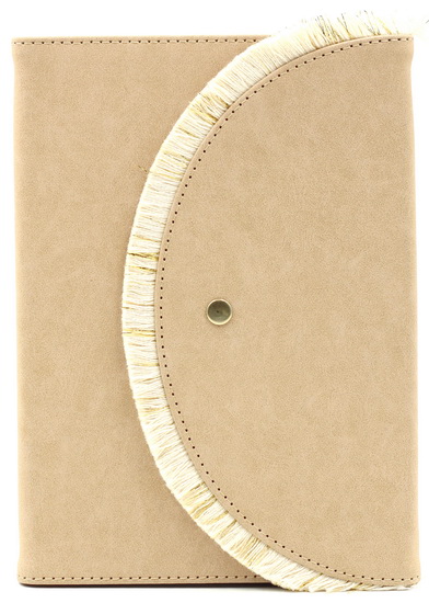 Journal ligné Beige fermeture bouton pression 256p