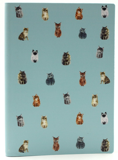 Journal souple ligné bleu Chats 192p