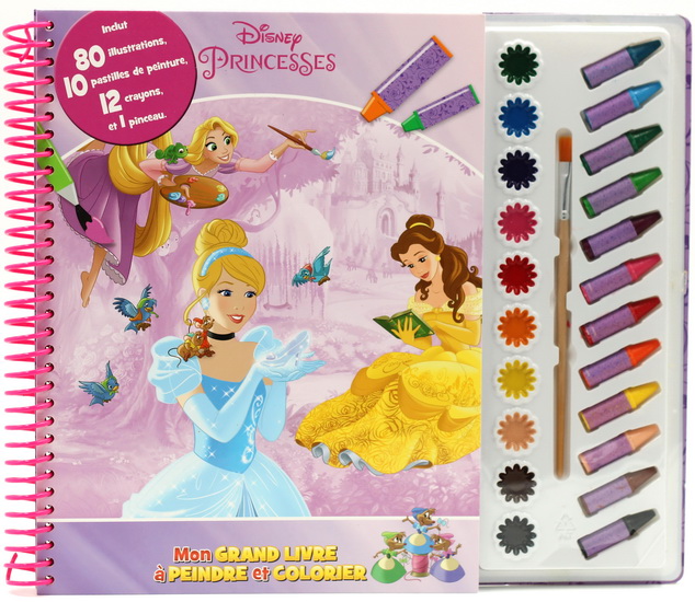 Disney Princesses N. éd. : Mon grand livre à peindre et colorier - COLLECTIF