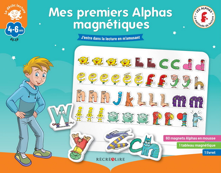 Mes premiers Alphas magnétiques : j'entre dans la lecture en m'amusant, GS, CP, 4-6 ans Cof. - COLLECTIF