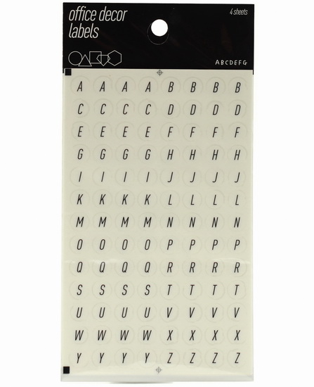 Étiquettes Alphabet majuscules transparentes