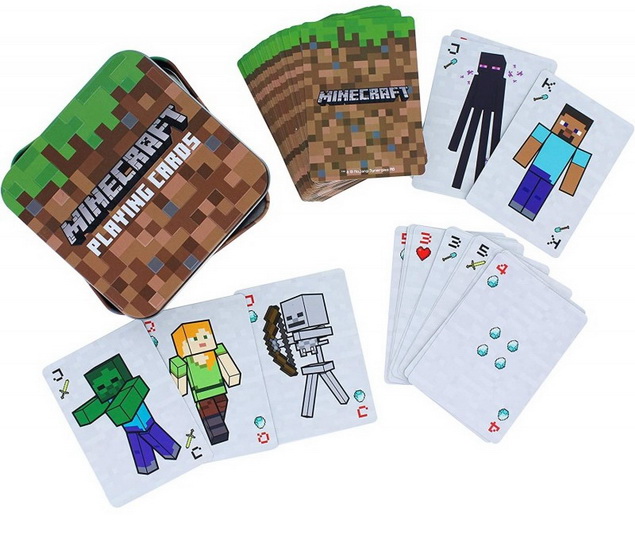 Jeu de cartes Minecraft avec boitier de métal - Cartes à jouer - JEUX,  JOUETS -  - Livres + cadeaux + jeux