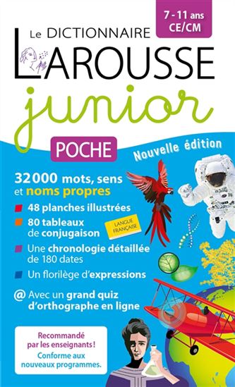 Le Dictionnaire Larousse junior poche, 7-11 ans, CE-CM N. éd. - COLLECTIF