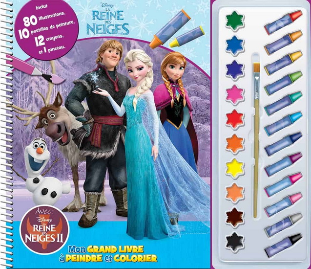 Disney La Reine des Neiges N. éd. : mon grand livre à peindre et colorier - COLLECTIF