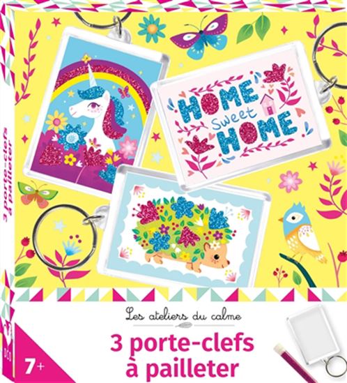 3 porte-clefs à pailleter Cof. - LÉA FABRE