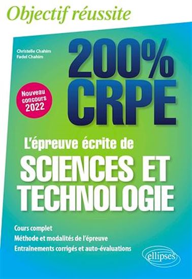 L'épreuve écrite de sciences et technologie - CRPE Nouveau concours 2022 - CHRISTELLE CHAHIM - FADEL CHAHIM