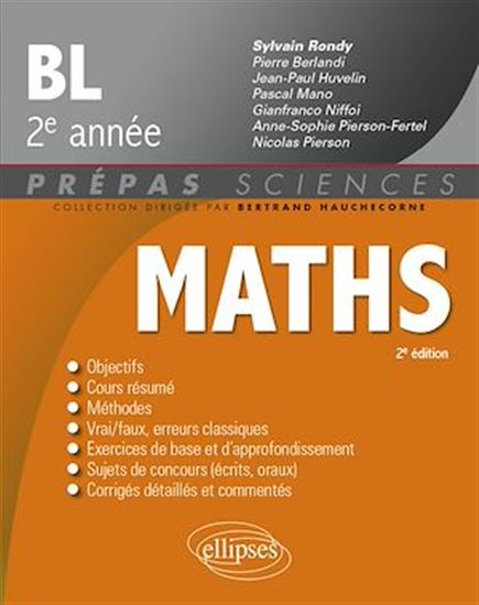 Mathématiques - BL 2e année - 2e édition - SYLVAIN RONDY (SOUS LA COORD. DE)