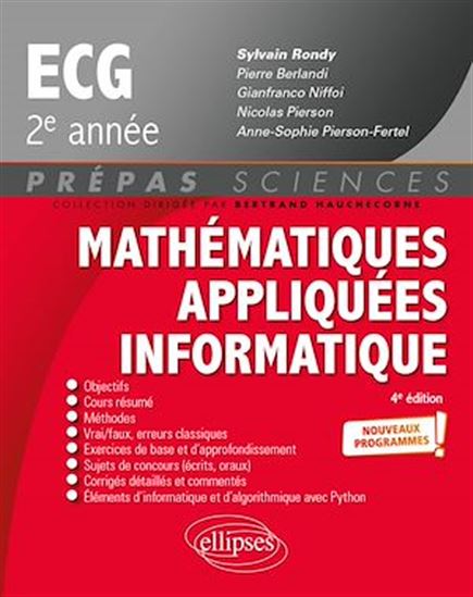 Mathématiques appliquées - Informatique - prépas ECG 2e année - Programme 2022 - PIERRE BERLANDI - GIANFRANCO NIFFOI - PI