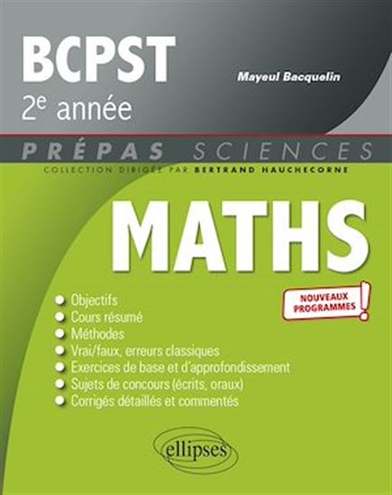 Mathématiques BCPST 2e année - Programme 2022 - MAYEUL BACQUELIN