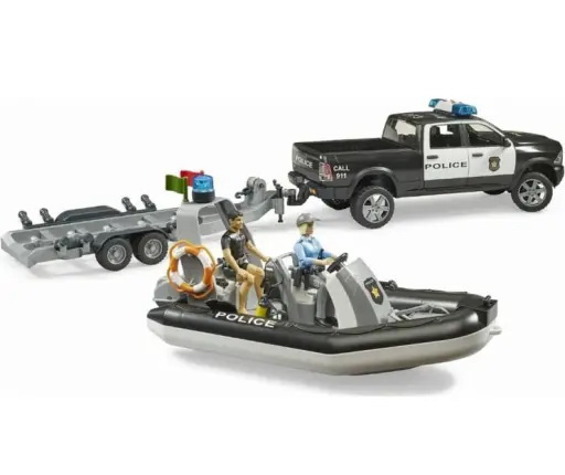 RAM 2500 Police sons et lumières avec remorque et 2 figurines