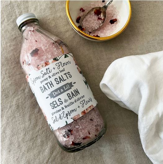 Sel de bain Pivoine et feuille d&#39;olivier 16.6oz