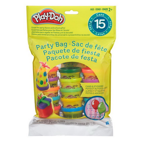 Sac de fête avec 15 pots pâte à modeler
