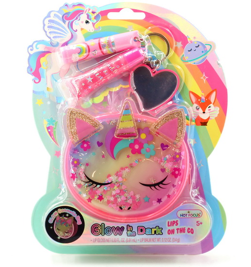 Ens. Sac Chat licorne avec baumes à lèvres