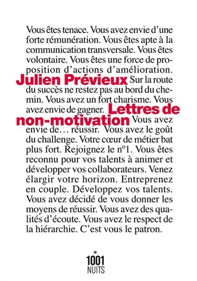 Lettres de non-motivation - JULIEN PRÉVIEUX