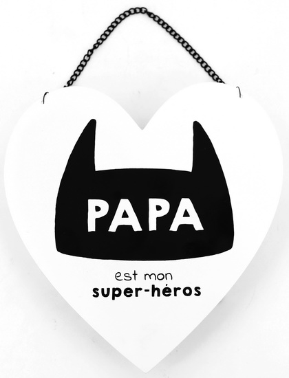 Plaque cœur "Papa est mon super-héros"