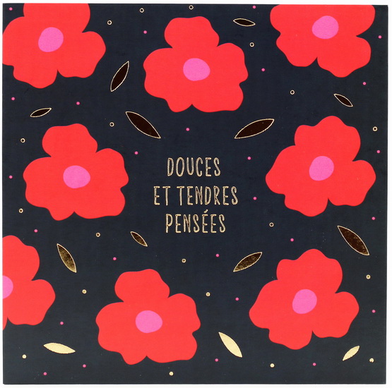 Douces et tendres pensées fleurs rouge