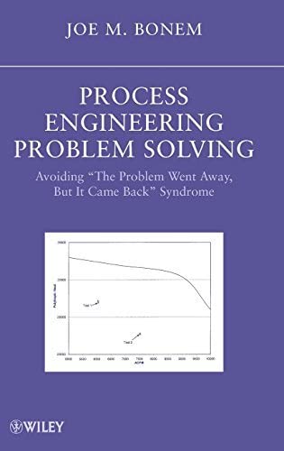 Process Engineering Problem Solving: Avoiding the Problem Went Away, but It Came Back Syndrome - JOSEPH M BONEM