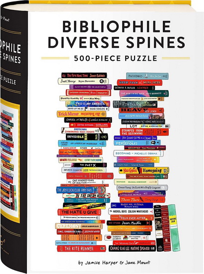 Bibliophile Diverse Spines 500-Piece Puzzle - JAMISE HARPER - JANE MOUNT