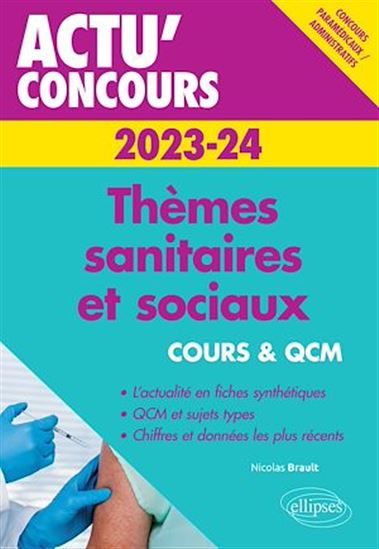 Thèmes sanitaires et sociaux 2023-2024 - Cours et QCM - NICOLAS BRAULT