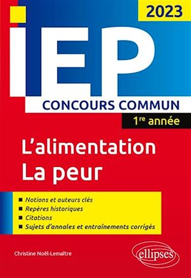 Concours commun IEP 2023. 1ere année. - CHRISTINE NOËL-LEMAÎTRE