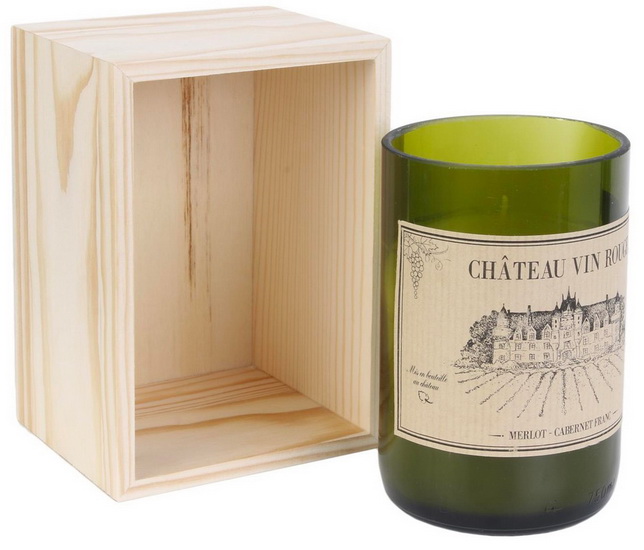Bougie parfumée vin coffret bois 2AS