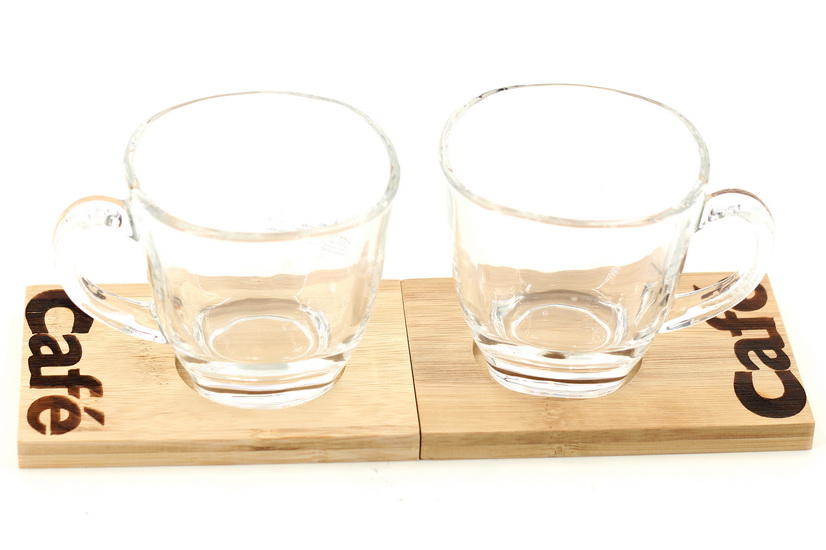 Ens. 2 de tasses à espresso avec 2 sous-verres