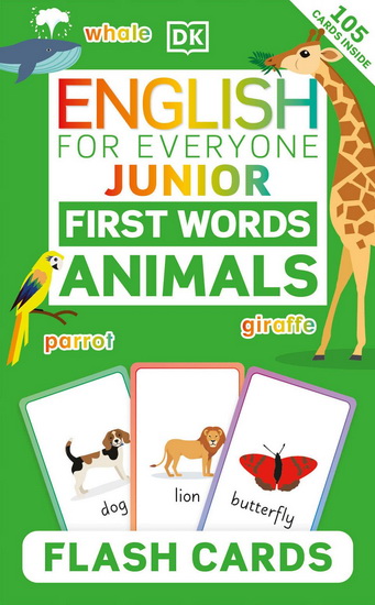English for Everyone Junior First Words Animals Flash Cards - COLLECTIF