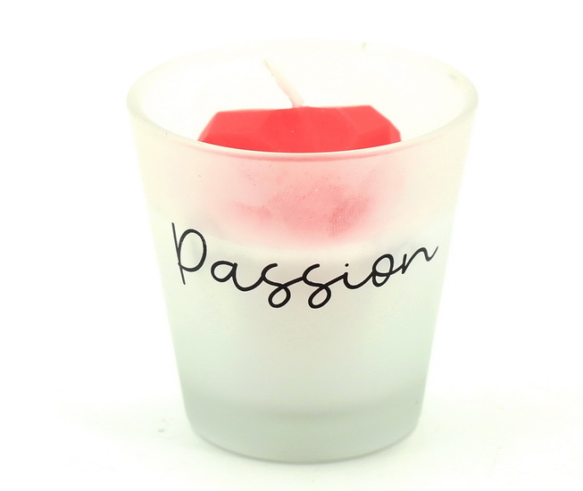 Bougie givrée cœur 3D - Passion