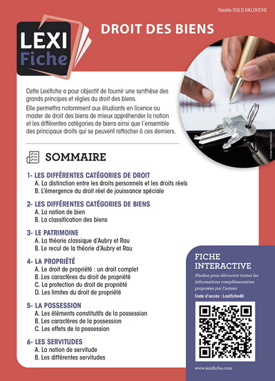 Droit des biens - YASSILA OULD AKLOUCHE