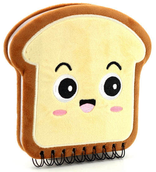 Carnet spirale ligné peluche Tranche de Pain 160p