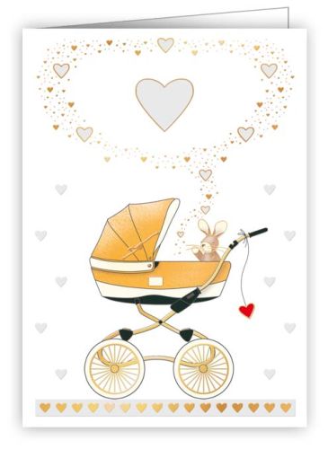 Mini carte Poussette et cœur