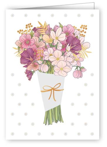 Mini carte Bouquet de fleur nœud