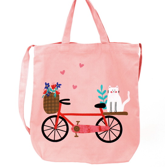 Sac à bandoulière Chat sur vélo