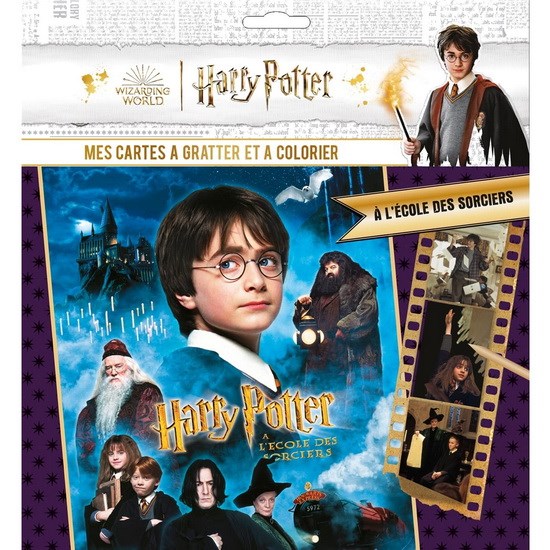Harry Potter : mes cartes à gratter et à colorier : à l'école des sorciers - COLLECTIF