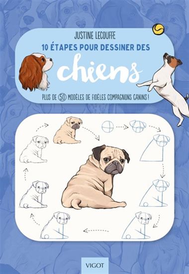 10 étapes pour dessiner des chiens : plus de 50 modèles de fidèles compagnons canins ! - JUSTINE LECOUFFE