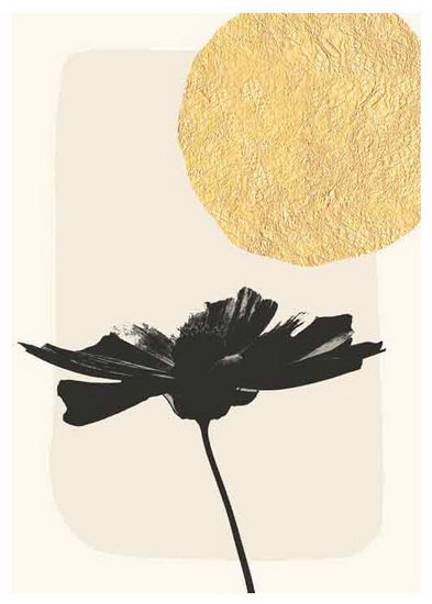 Fleur et lune dorée